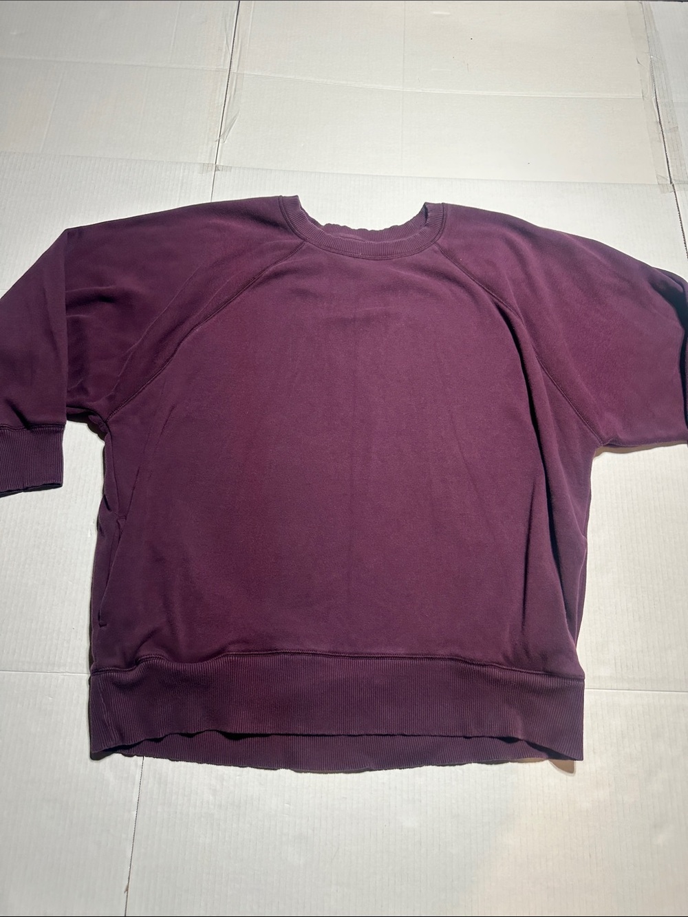 Aerie Classic Crewneck Sweater - Deep Burgundy with 2 front pockets feels fleecy